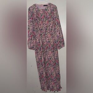 Sara Navon Floral  Pleated  Boho Maxi Dress